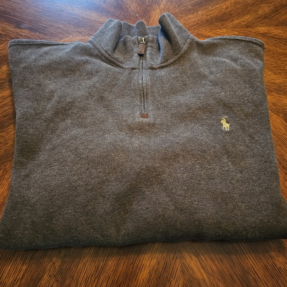 Polo by Ralph Lauren Men's Brown 100% Cotton Zip-Up Sweater Size XXL